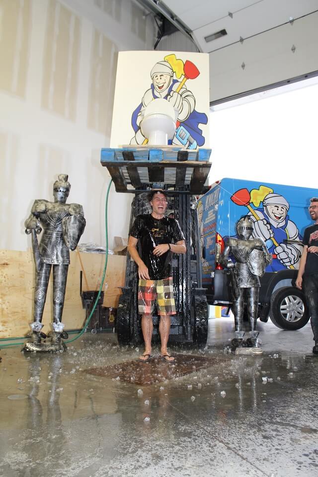ALS Ice Bucket Challenge - Knight Plumbing Heating and Air Conditioning Employee Family Dinner