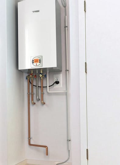 Tankless water heater installed in Calgary home