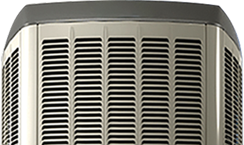 Front view of a Boonstra HVAC condenser unit with a metallic grille design, shown isolated on a transparent background.